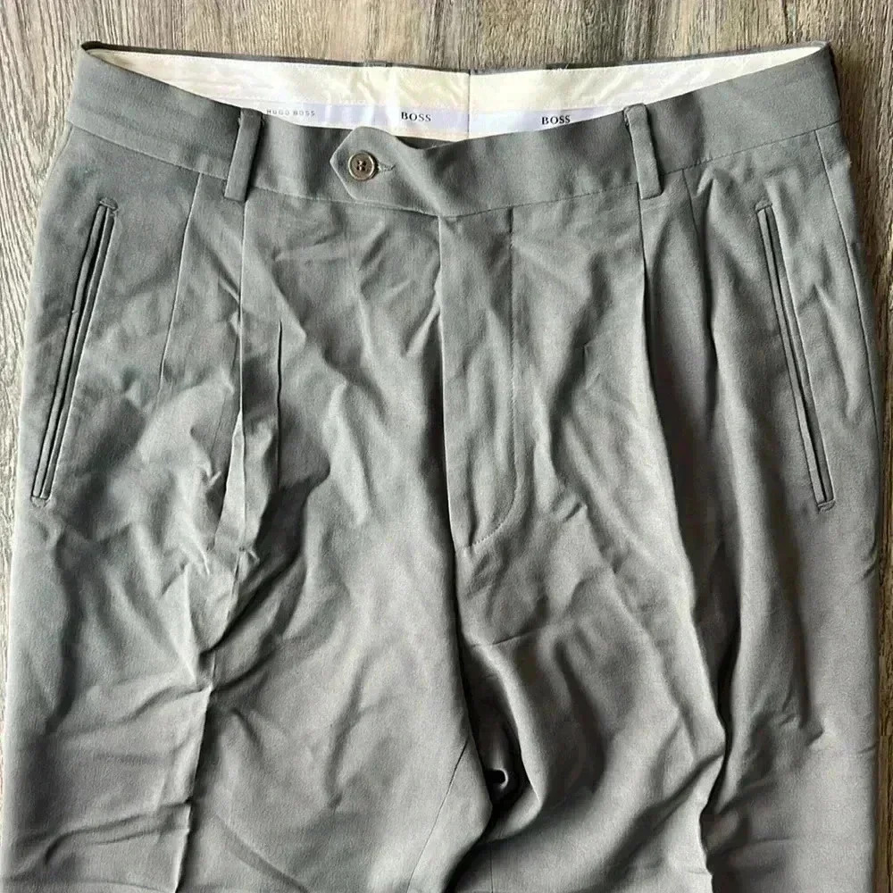 Hugo Boss Pants Gray Lopez Dress Pants Size 34 Office Work Slacks Virgin Wool - Picture 5 of 10